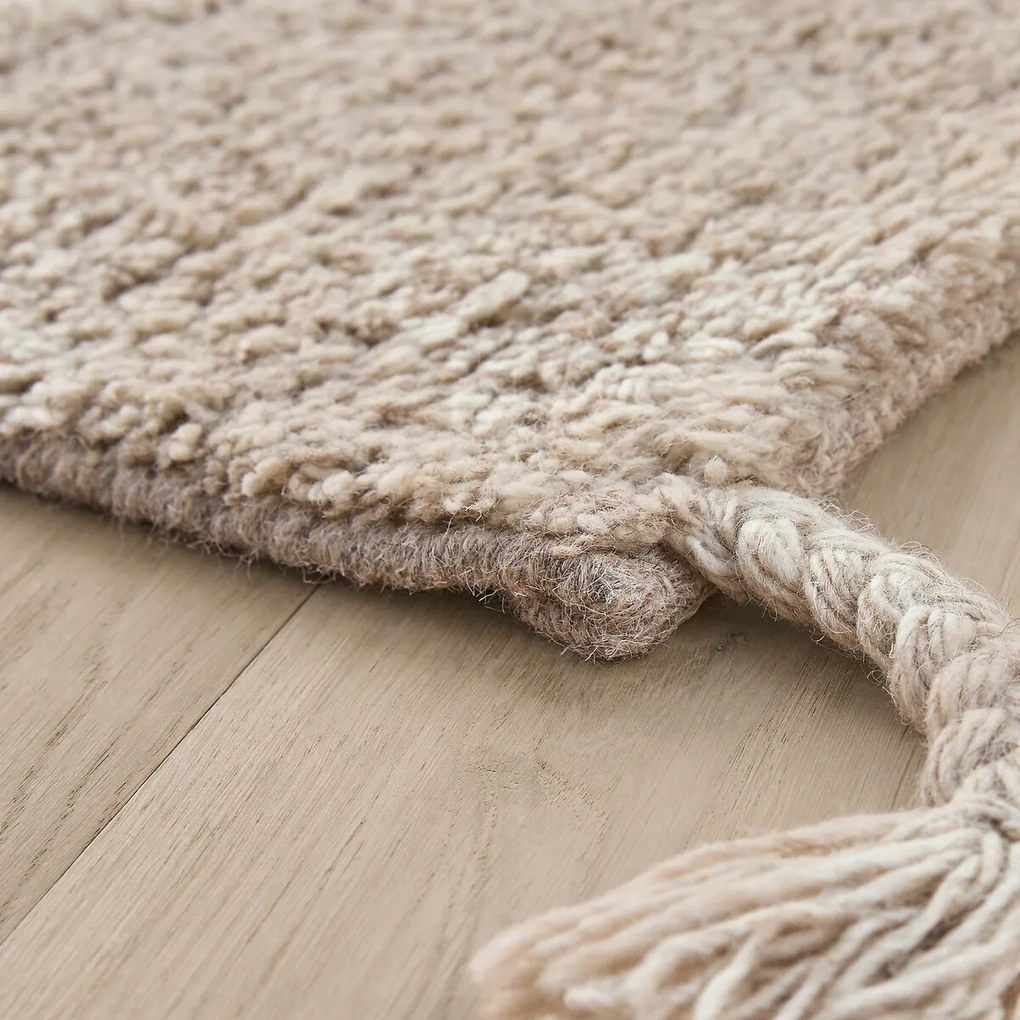 Bedmat in wol, handgestrikt, Neroli