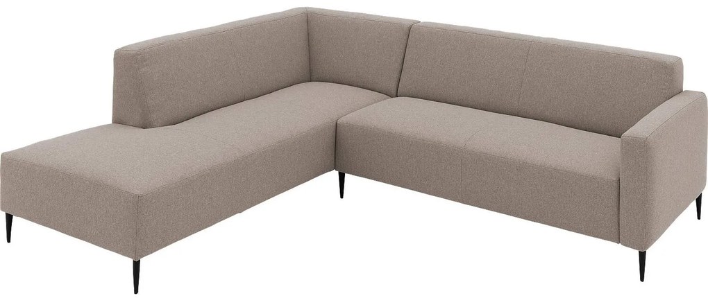 Goossens  Key West grijs, stof, 2,5-zits, modern design met ligelement links