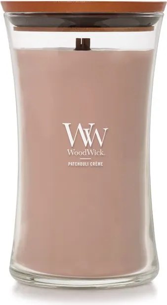 WoodWick geurkaars - Large Hourglass - Patchouli Crème