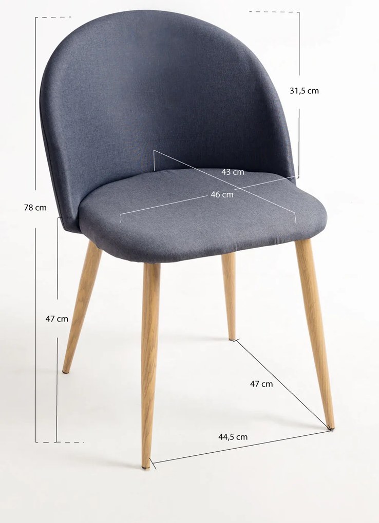 Set 4 Vint Stoffen Stoelen