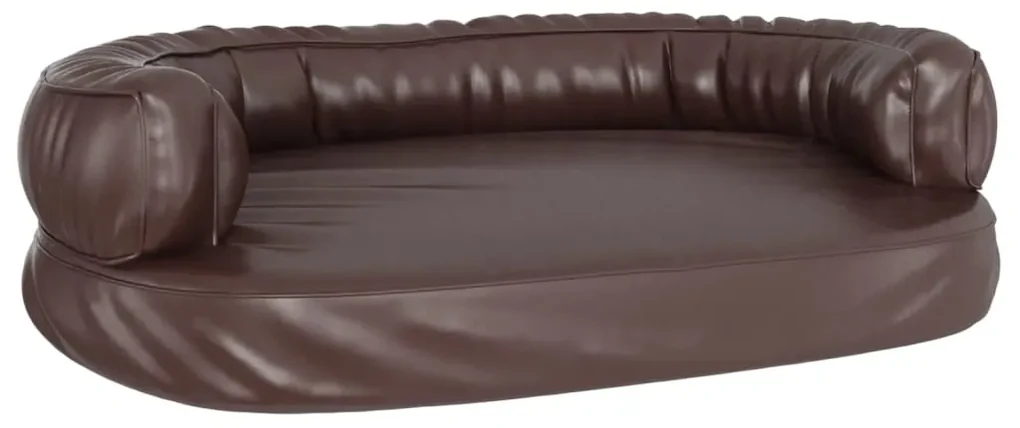 vidaXL Hondenmand met ergonomisch schuim 88x65 cm kunstleer bruin