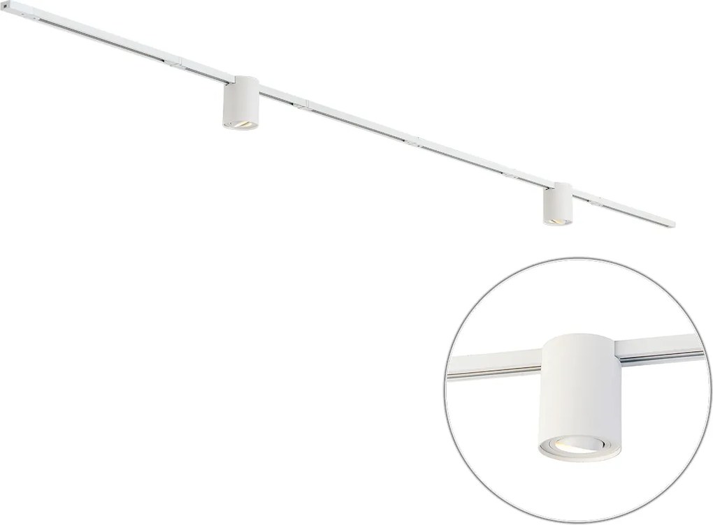 Modern railsysteem wit met 2 spots 1-fase - Iconic Rondoo Up