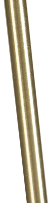 Vloerlamp goud/messing met linnen kap taupe 45 cm - Parte