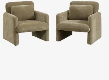 Set Van 2 Fauteuils In Chenille Jeison Chenille Saliegroen - Sklum