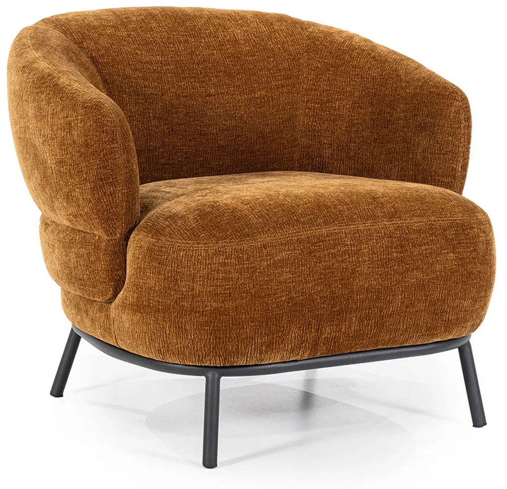 Eleonora David Zachte Fauteuil Met Ronde Rug Mosterd