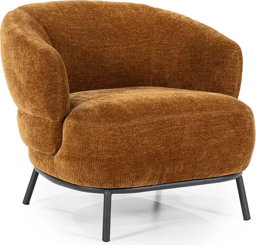 Zachte Fauteuil Met Ronde Rug Mosterd