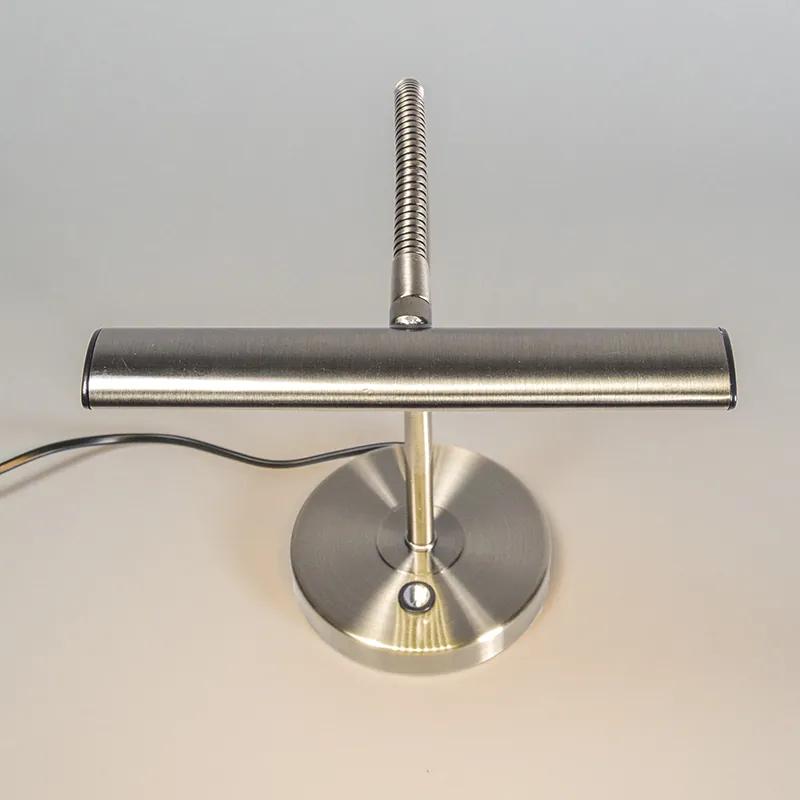 Moderne tafellamp met dimmer staal incl. LED - Tableau Design, Industriele / Industrie / Industrial, Modern Binnenverlichting Lamp