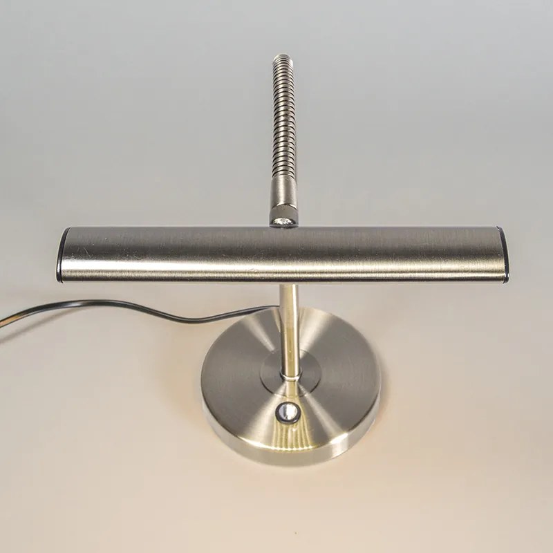 Moderne tafellamp met dimmer staal incl. LED - Tableau Design, Industriele / Industrie / Industrial, Modern Binnenverlichting Lamp