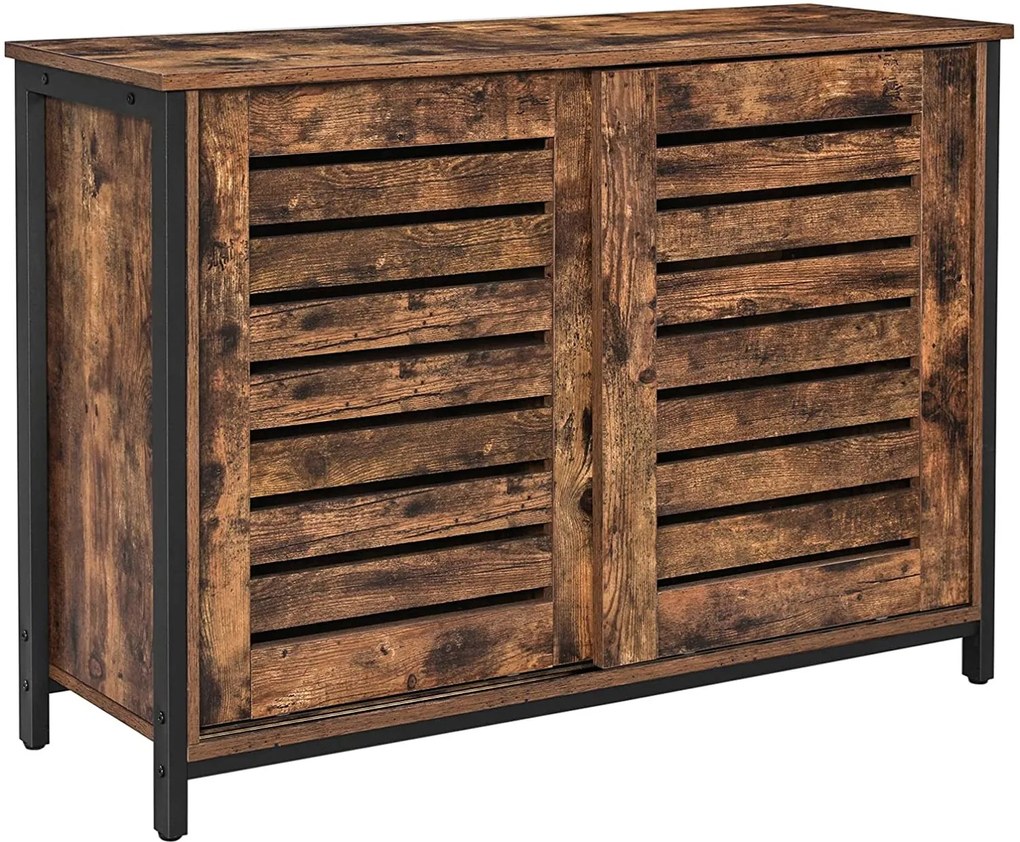 Nancy's Bristol Opbergkast - Commode Kasten - Industriële Kast - Dressoir - Kast met 2 Planken en 2 Deuren - 100 x 35 x 70 cm (L x B x H)