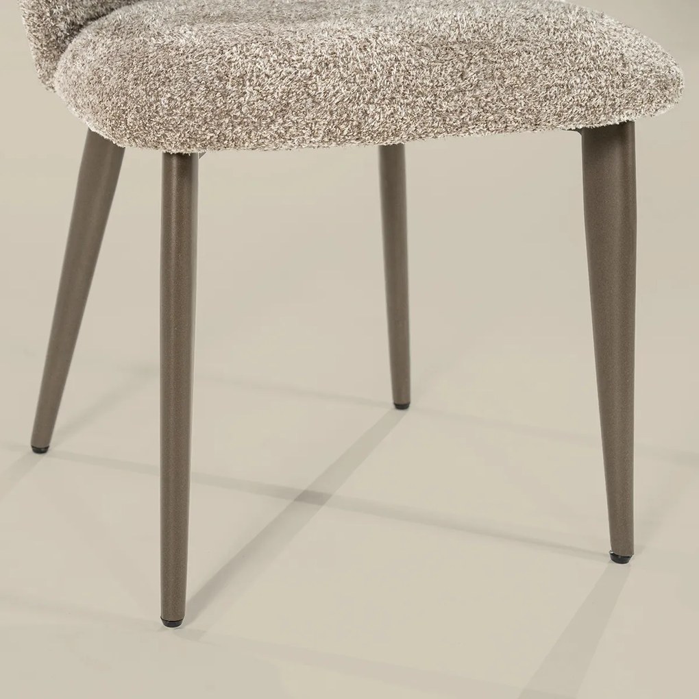 Eleonora Mateo Bruin Potige Eetstoel Taupe