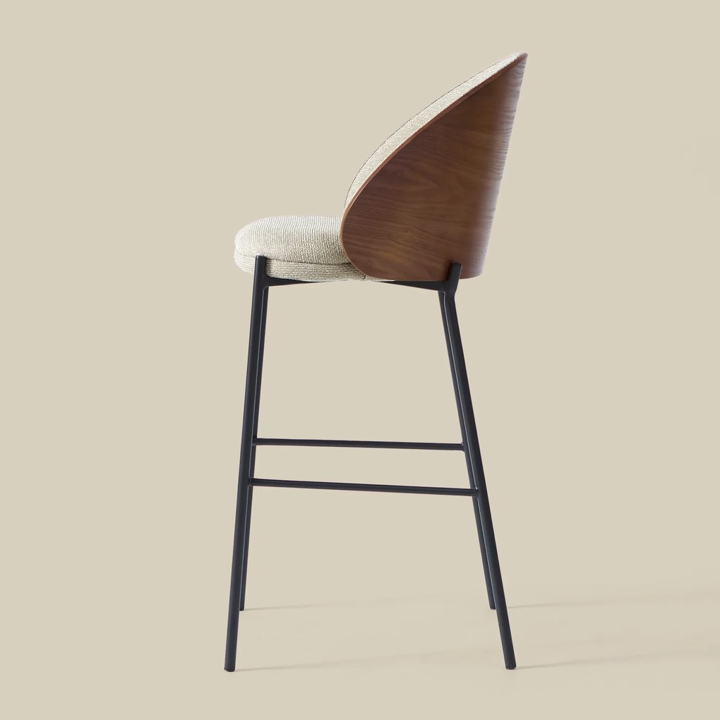 Hoge Barkruk Met Houten Rugleuning