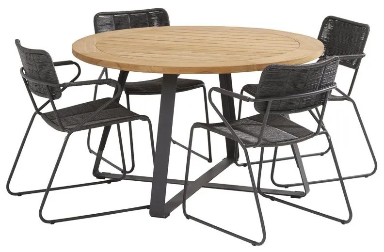 Taste by 4 Seasons Swing tuinset antraciet met Basso tafel Ø 130 cm * SALE *  Tuinset    houtkleur weerbestendig