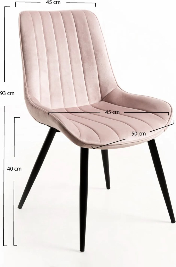 Set 4 Lene Fluwelen Stoelen