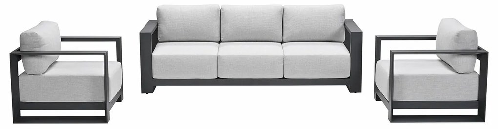 Garden Impressions Malakka loungeset 3 - delig carbon black/valley sand