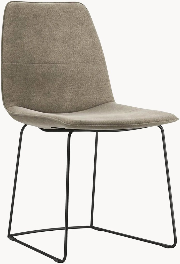 Stoel freistil117 met bekleding, grijsolijf/zwart