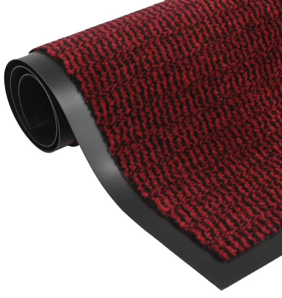 vidaXL Droogloopmat rechthoekig getuft 90x150 cm rood