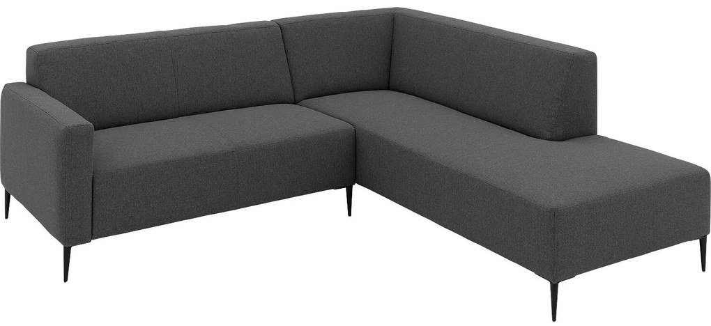 Goossens  Key West grijs, stof, 2-zits, modern design met ligelement rechts