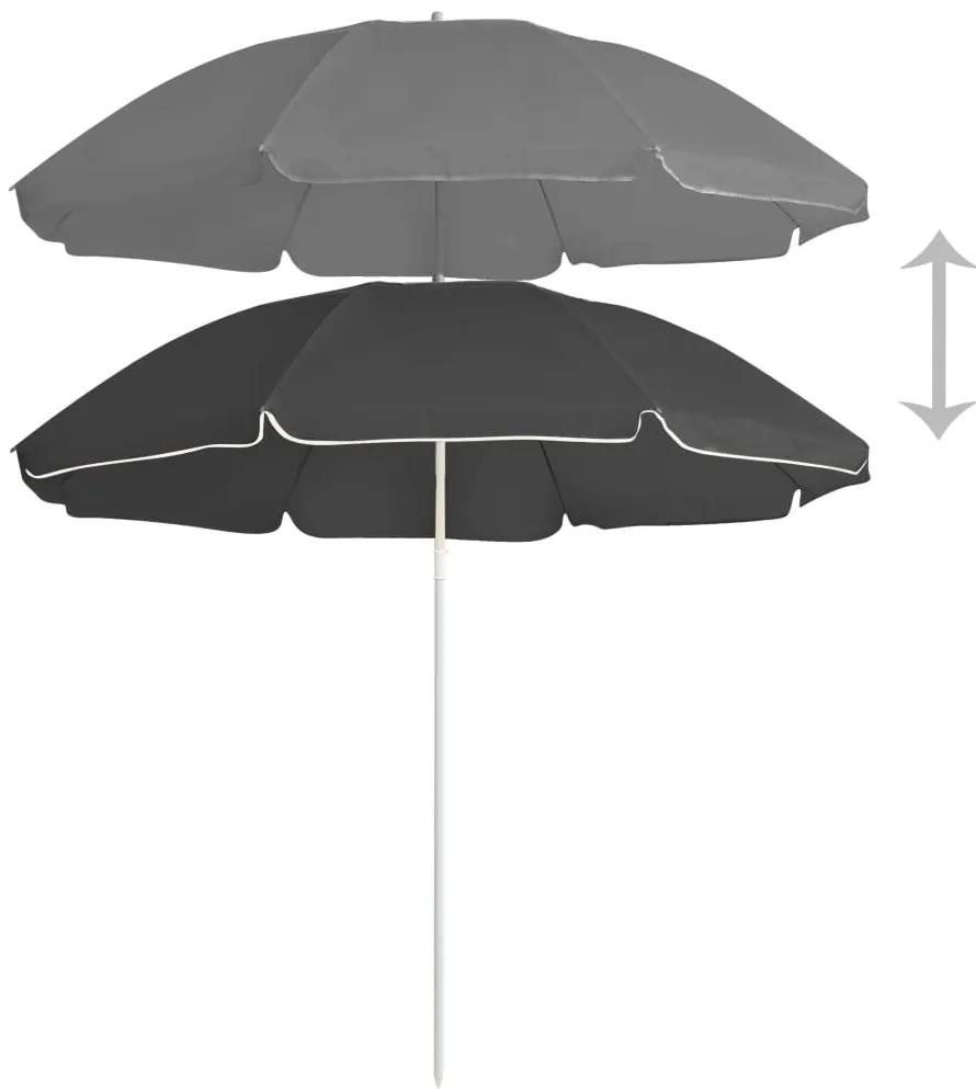 vidaXL Parasol met stalen paal 180 cm antracietkleurig