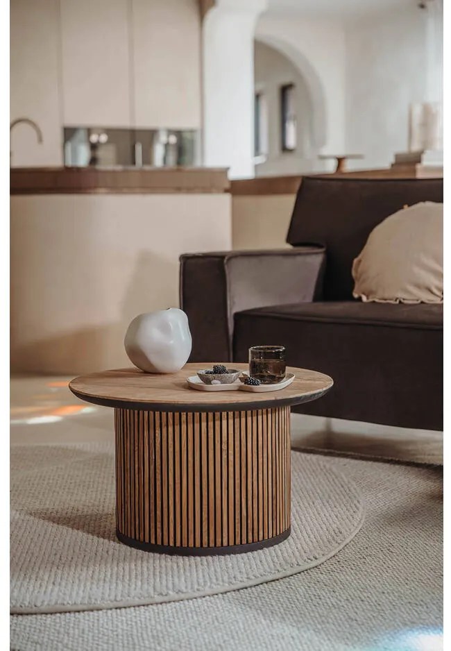 Goossens Salontafel Adel, Rond 60 x 60 cm met overstekend blad