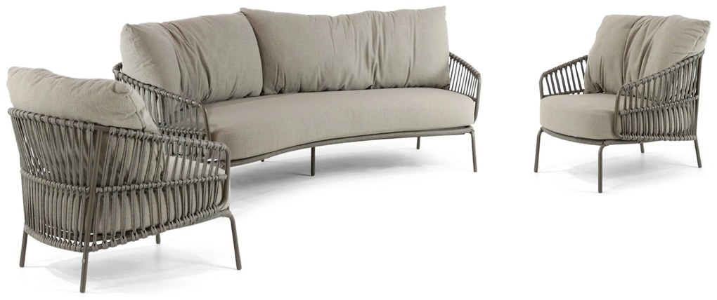 Stoel en Bank Loungeset 5 personen Aluminium/rope Taupe 4 Seasons Outdoor Capalbio