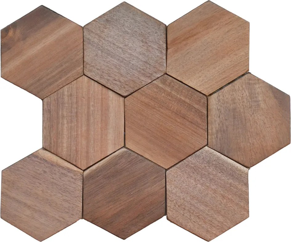 Houten Mozaïekpaneel | Walnoot Tropical | 26×30 cm | Hout | Tegel