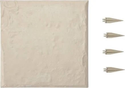 VEVOR Stepping Stones Garden, 4 stuks, 395x395 mm, decoratieve bestratingsplaat met palen, kunststof padtegels, stenen plaat van PC-hars, steenlook voor gazon, terraslandschap, beige