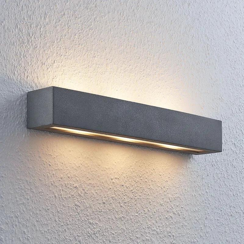 Nellie LED-beton-wandlamp, breedte 50,8 cm - lampen-24