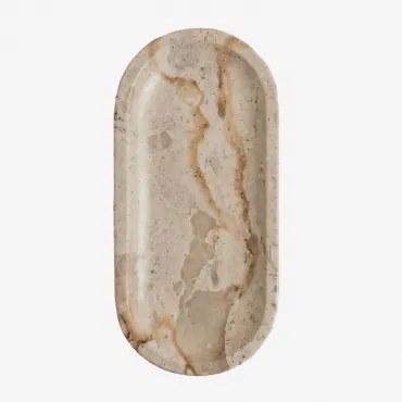Decoratieve Schaal Van Natuurlijk Steen Ceranova ↔︎ 25 Cm & Beige Marmer Panther - Sklum