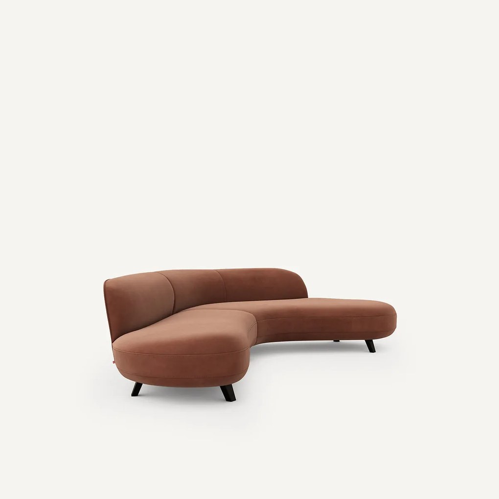 Fluwelen hoekbank, Rosebury, ontwerp Emmanuel Gallina