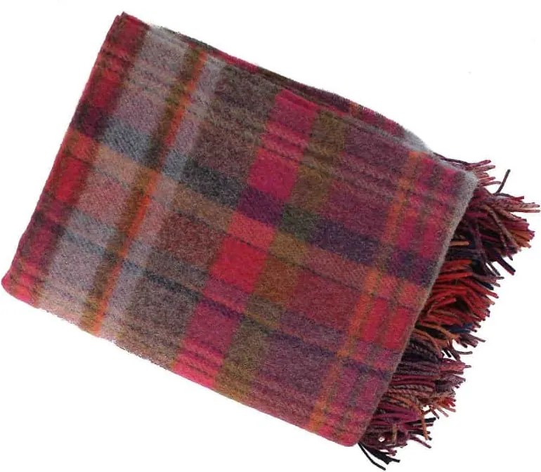 John Hanly - Plaid Wol - Paars/Rood