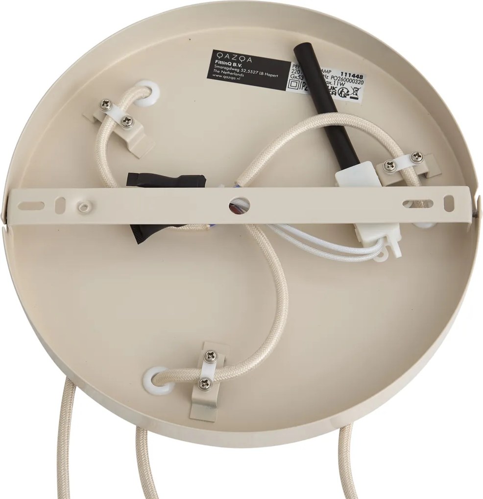 Moderne hanglamp beige met ronde kap 3-lichts - Concerto