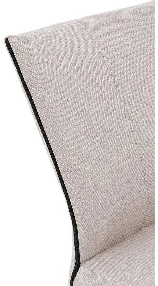 Goossens Eetkamerstoel Funk RVS Poten lichtgrijs stof leuning en Transparant skater wiel met rvs kapmet wielen, modern design