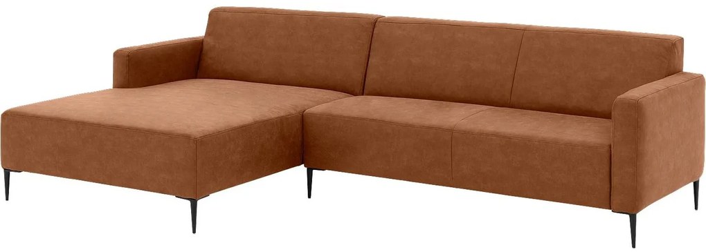 Goossens Key West cognac, micro leer, 3-zits, modern design