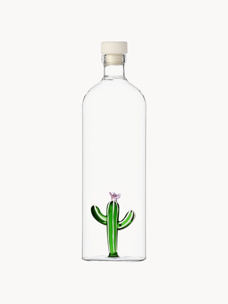 Handgemaakte karaf Desert Plants van borosilicaatglas, 1.1 L