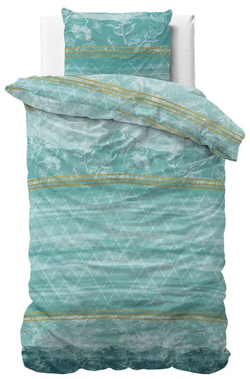 Sleeptime Elegance Zara - Turquoise 1-persoons (140 x 220 cm + 1 kussensloop) Dekbedovertrek