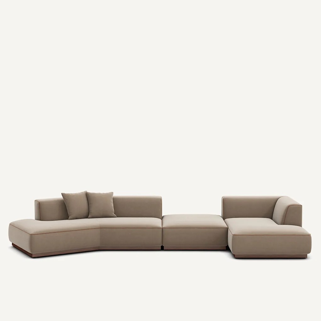 Open hoekbank rechts XL fluweel, JACOPO