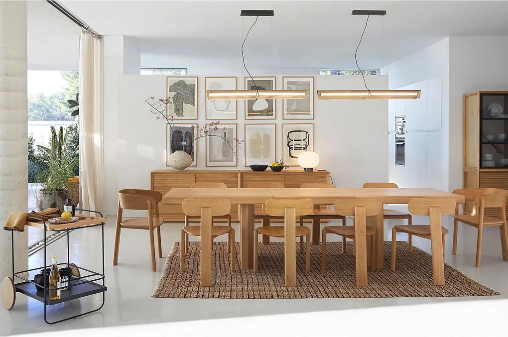 Uitschuifbare tafel van massief eikenhout, Olaga