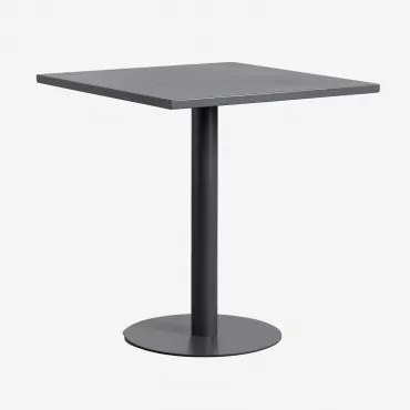Mizzi Vierkante Metalen Tuintafel 70x70 Cm Grijs – Grafiet - Sklum