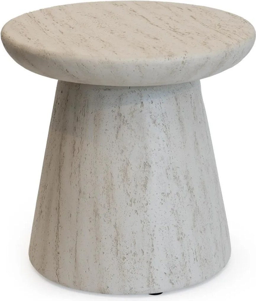 Happy Cocooning Bijzettafel Rond - 45x45 cm - Travertijn Composiet - Taps Toelopend