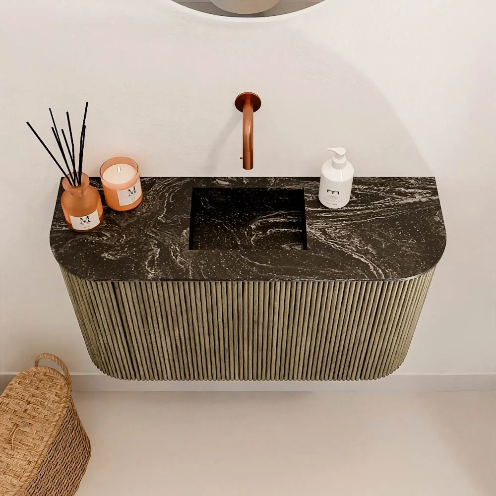Mondiaz Joya DLux 75cm toiletmeubel ronding links/rechts dusk met wastafel faye midden zonder kraangat lava