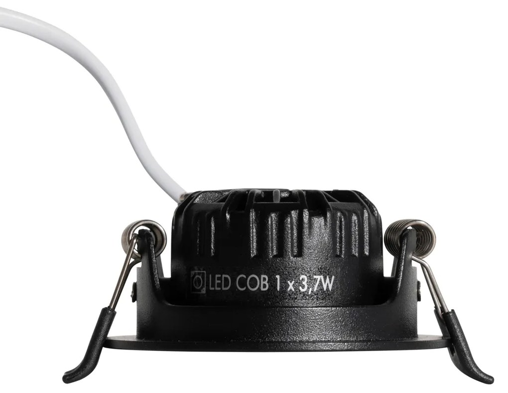 Set van 6 inbouwspots zwart kantelbaar 6,5cm incl. LED IP54 ultra slim - Pupil