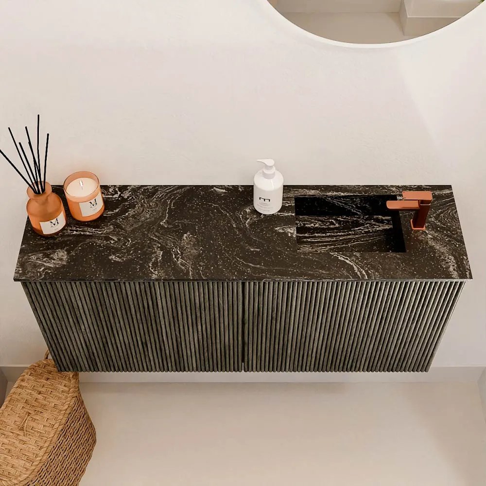 Mondiaz Joya DLux 90cm toiletmeubel shadow met wastafel faye rechts 1 kraangat lava