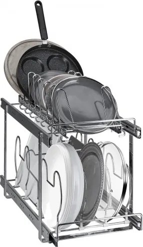 VEVOR Pannen- en pottenrekorganizer, 2-laags uitbreidbare dekselhouder onder kast, 12 inch breed