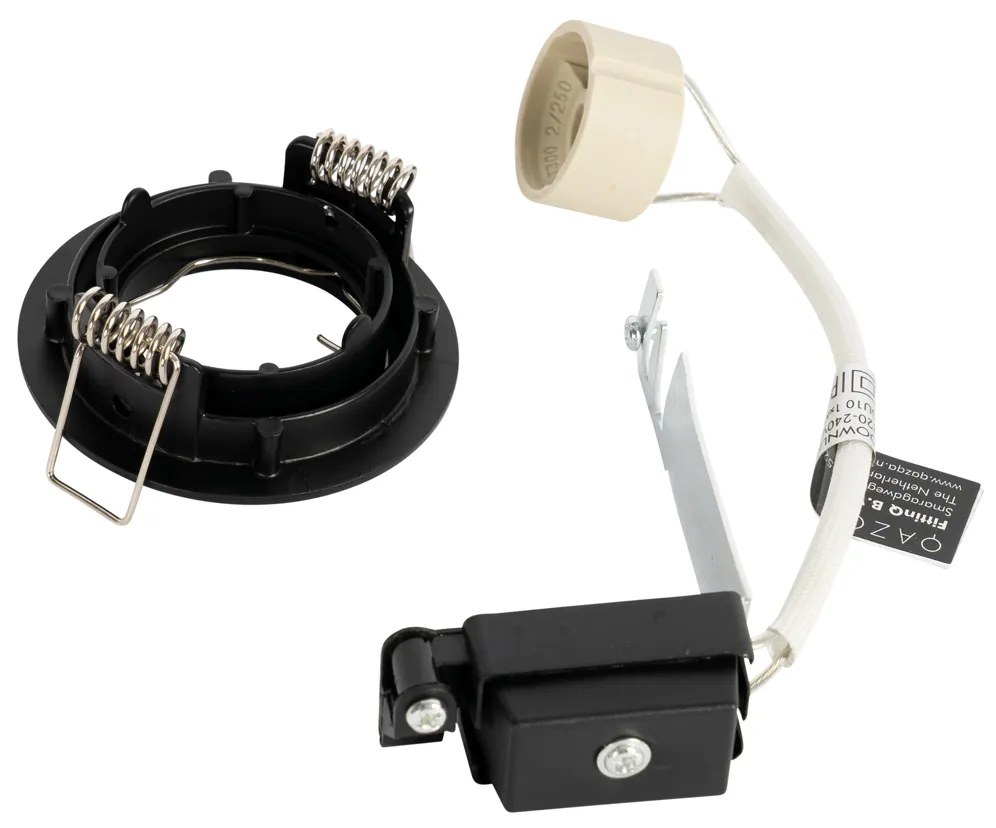 Set van 6 inbouwspots zwart GU10 35mm - Edu