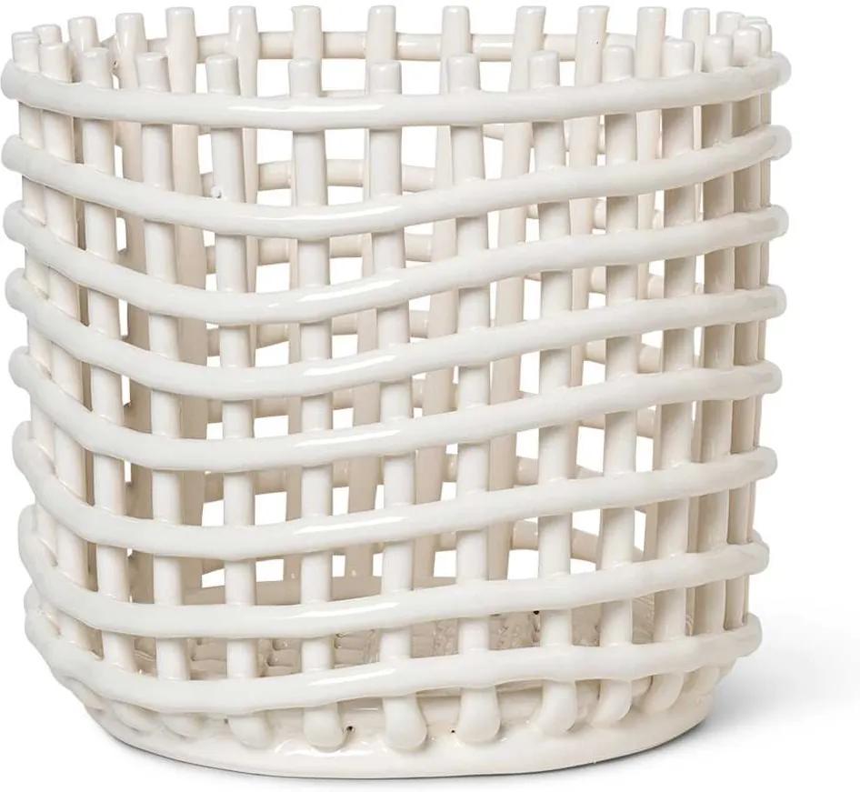 Ferm Living Ceramic basket opbergmand large Off-White