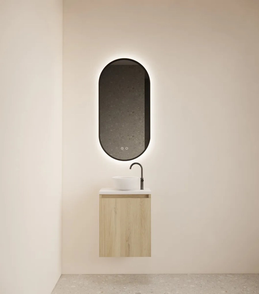 Gliss Design Echo toiletmeubel 40cm evoke eiken met toppaneel wit mat