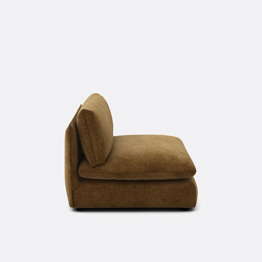 Fauteuil voor modulaire zitbank, in gemêleerd polyester, Malo