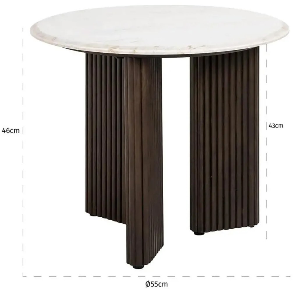 Richmond Interiors Mayfield Ronde Bijzettafel Marmer - 55 X 55cm.