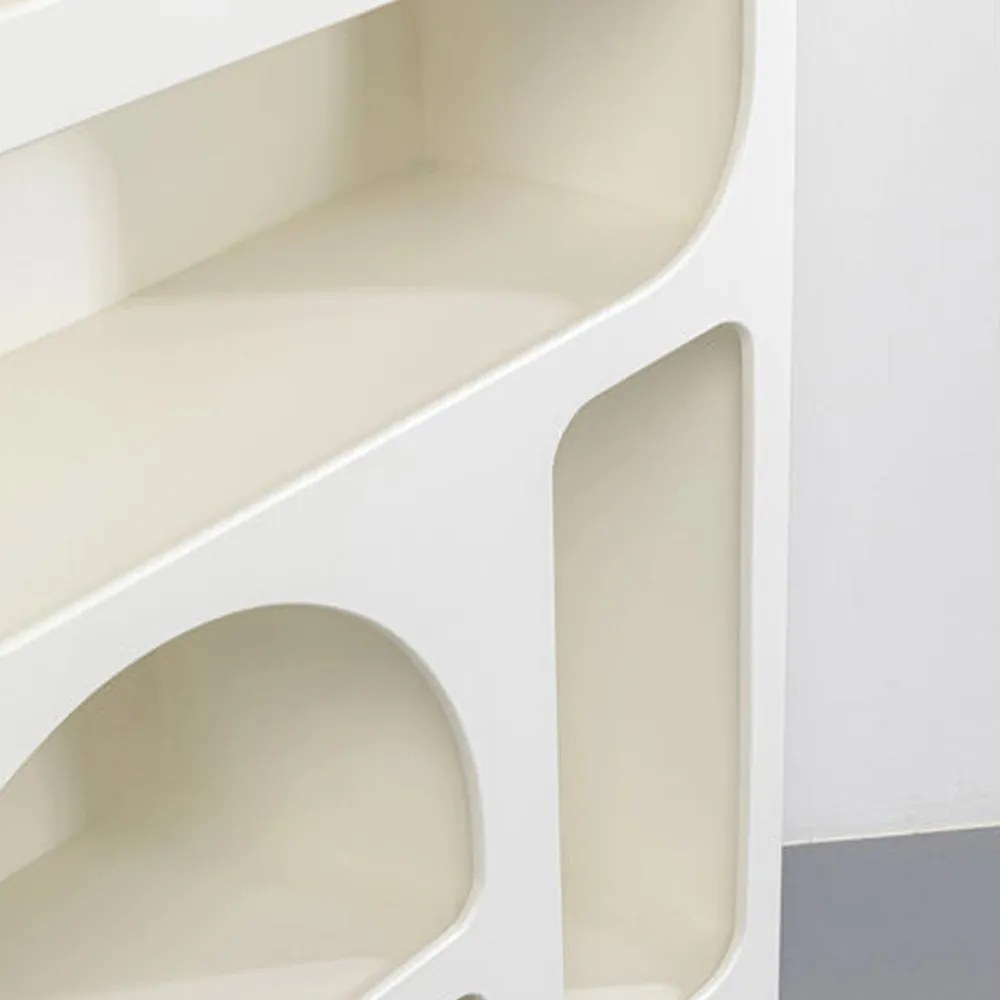 Organische Vakkenkast Japandi Wit - 95x32x180cm.