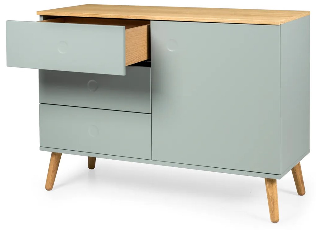 Tenzo Dot Groen Dressoir Met Eiken Blad - 109x43x79cm.